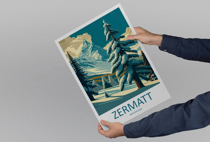 Zermatt Travel Print Wall Art Zermatt Wall Hanging Home Décor Zermatt Gift Art Lovers Ski Art Lover Gift Zermatt Print Skiing Zermatt Art
