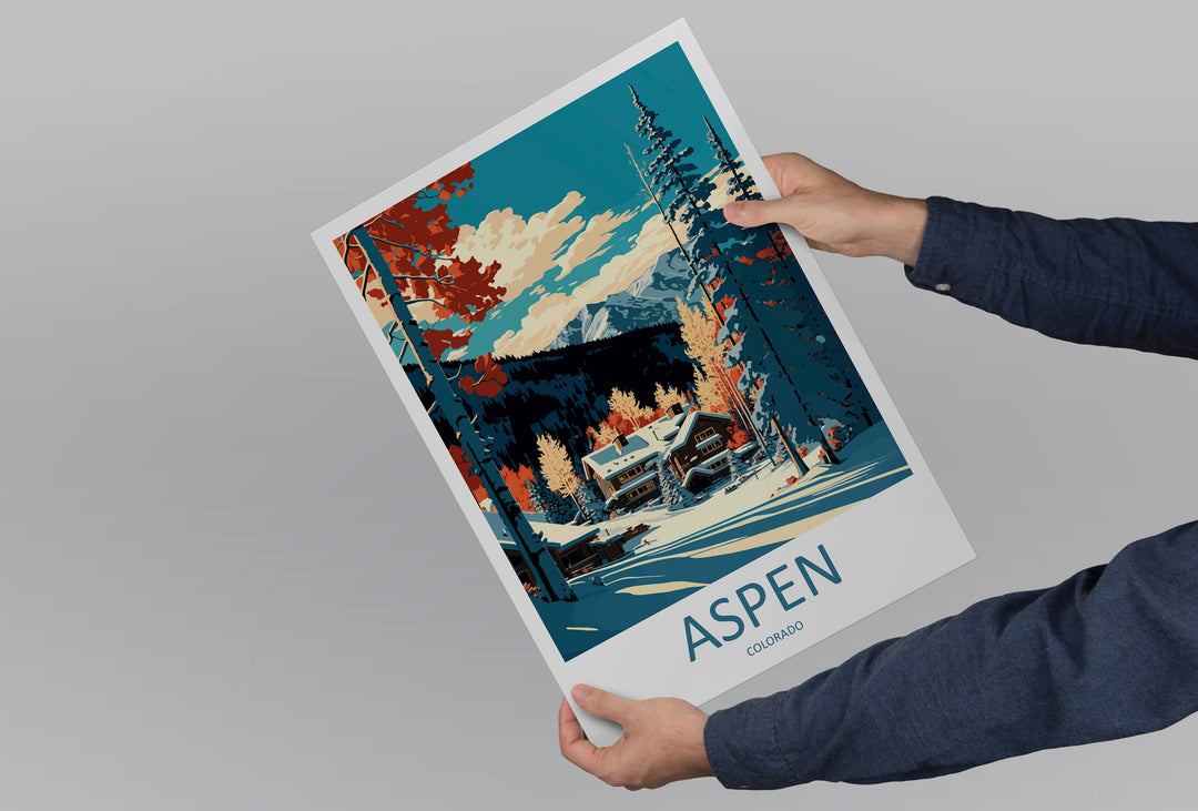 Aspen Travel Print Wall Art Aspen Wall Hanging Home Décor Aspen Gift Art Lovers Ski Art Lover Gift Aspen Print Skiing Aspen Ski Art Poster