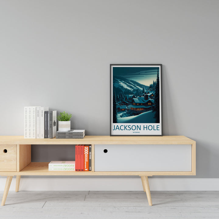 Jackson Hole Travel Print Wall Art Jackson Hole Wall Hanging Home Décor Jackson Hole Gift Art Lovers Ski Art Lover Gift Jackson Hole Print