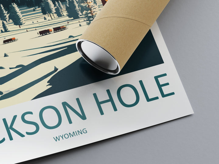 Jackson Hole Travel Print Wall Art Jackson Hole Wall Hanging Home Décor Jackson Hole Gift Art Lovers Ski Art Lover Gift Jackson Hole Print