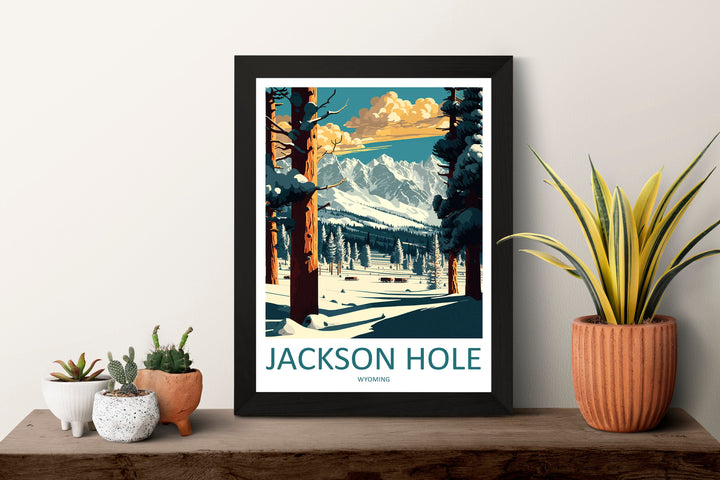 Jackson Hole Travel Print Wall Art Jackson Hole Wall Hanging Home Décor Jackson Hole Gift Art Lovers Ski Art Lover Gift Jackson Hole Print