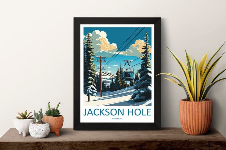 Jackson Hole Travel Print Wall Art Jackson Hole Wall Hanging Home Décor Jackson Hole Gift Art Lovers Ski Art Lover Gift Jackson Hole Print