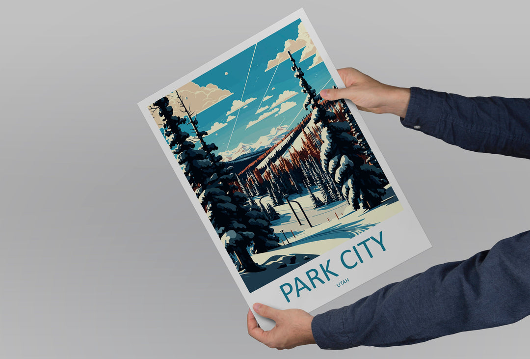 Park City Travel Print Wall Art Park City Wall Hanging Home Décor Park City Gift Art Lovers Ski Art Lover Gift Park City Print Skiing Print