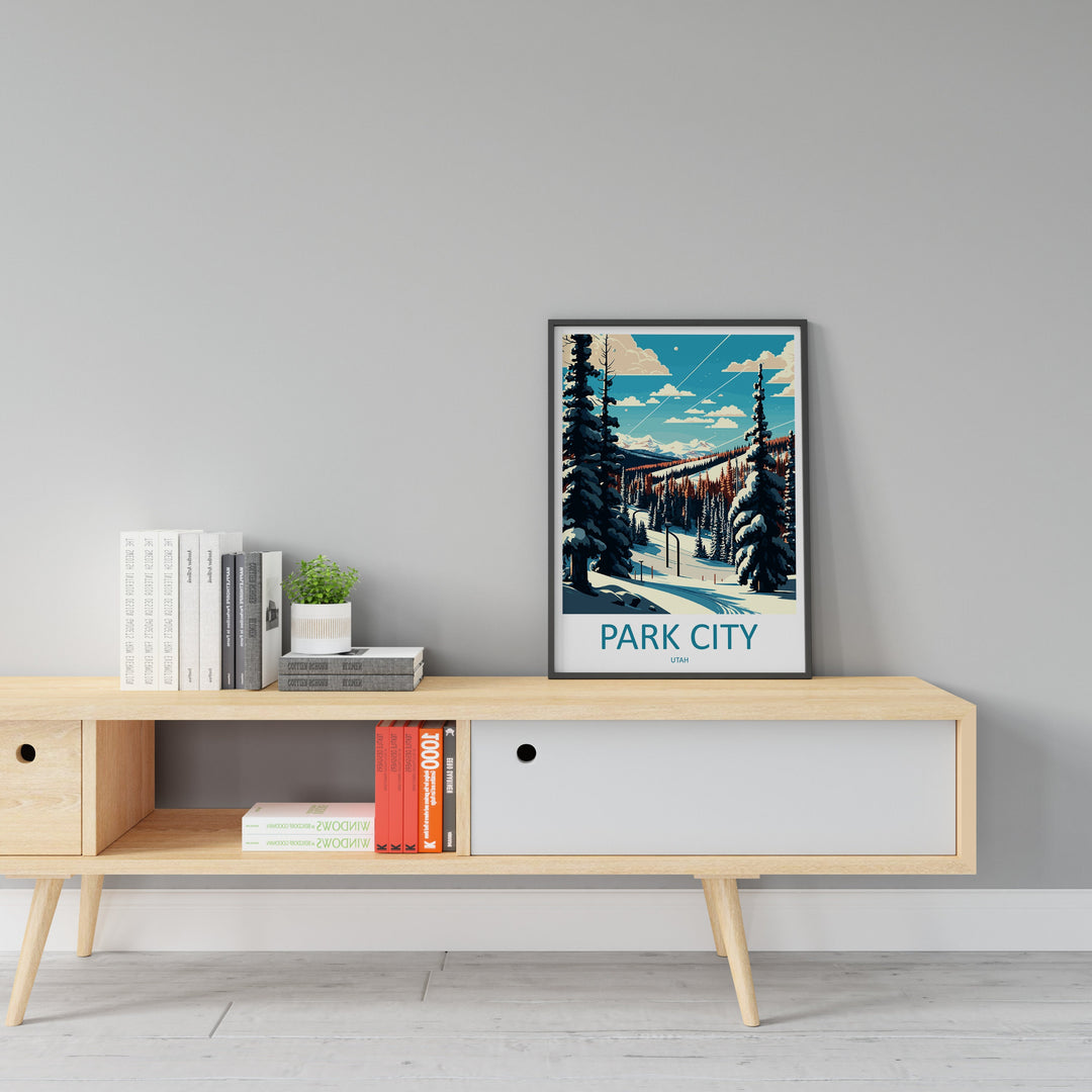 Park City Travel Print Wall Art Park City Wall Hanging Home Décor Park City Gift Art Lovers Ski Art Lover Gift Park City Print Skiing Print