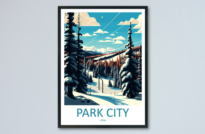 Park City Travel Print Wall Art Park City Wall Hanging Home Décor Park City Gift Art Lovers Ski Art Lover Gift Park City Print Skiing Print