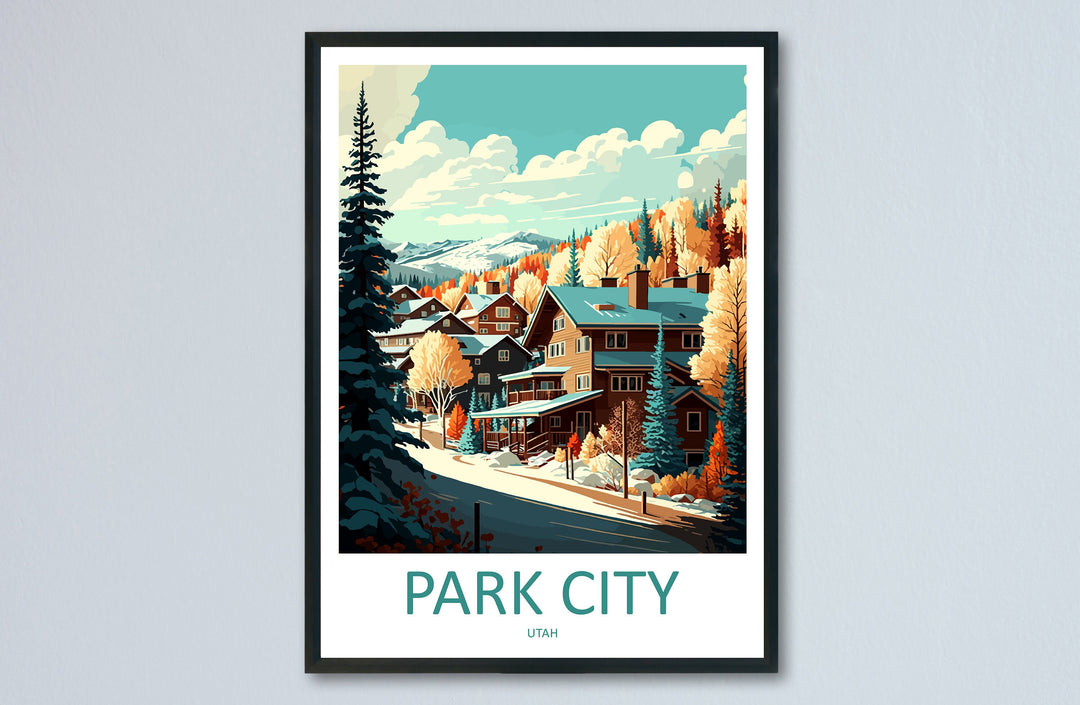 Park City Travel Print Wall Art Park City Wall Hanging Home Décor Park City Gift Art Lovers Ski Art Lover Gift Park City Print Skiing Print