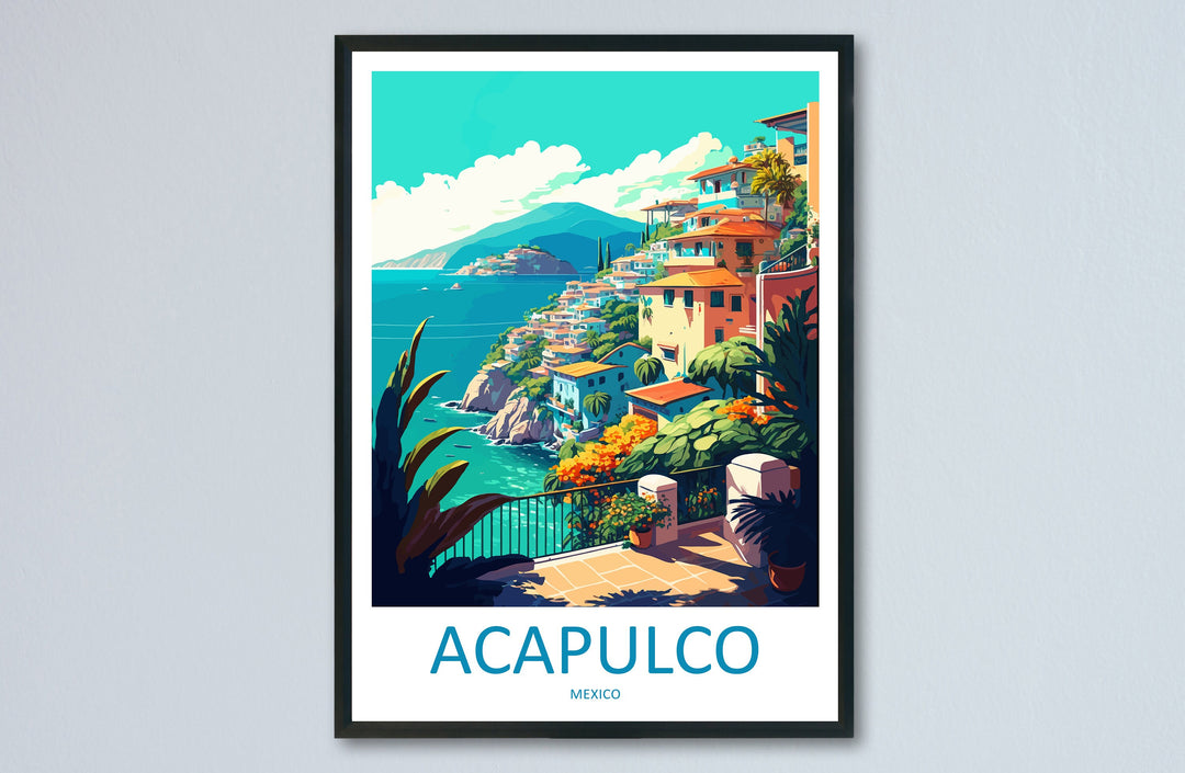 Acapulco Travel Print Wall Art Acapulco Wall Hanging Home Decoration Acapulco Gift Art Lovers Wall Art Print Art Acapulco Travel Art Poster