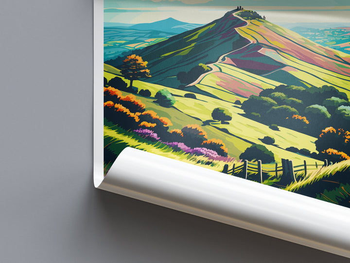 Malvern Hills Travel Print Wall Art Malvern Hills Wall Hanging Home Decoration Malvern Hills Gift Art Lovers Wall Art AONB Wall Print