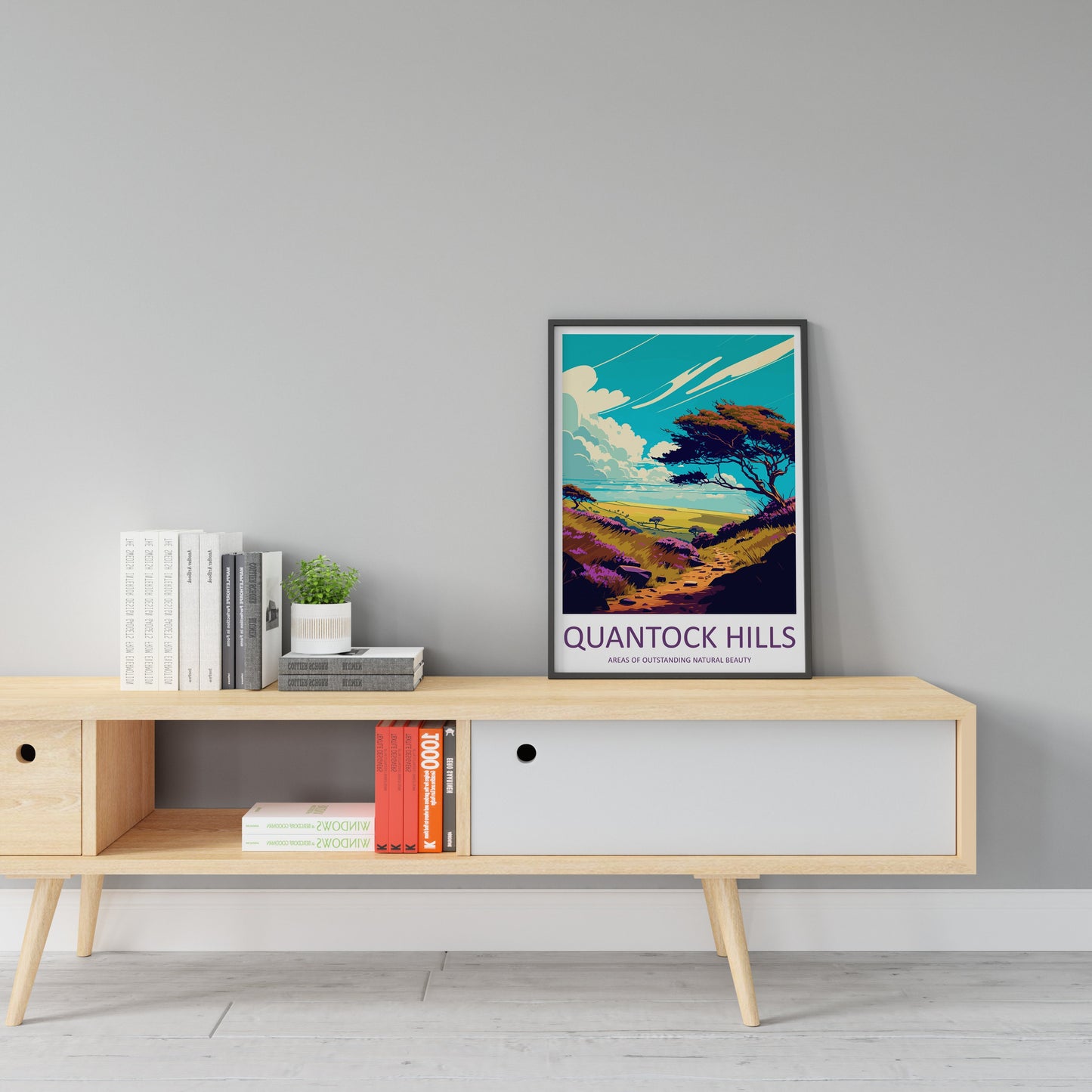 Quantock Hills Travel Print Wall Art Quantock Hills Wall Hanging Home Decoration Quantock Hills Gift Art Lovers Wall Art AONB Wall Print