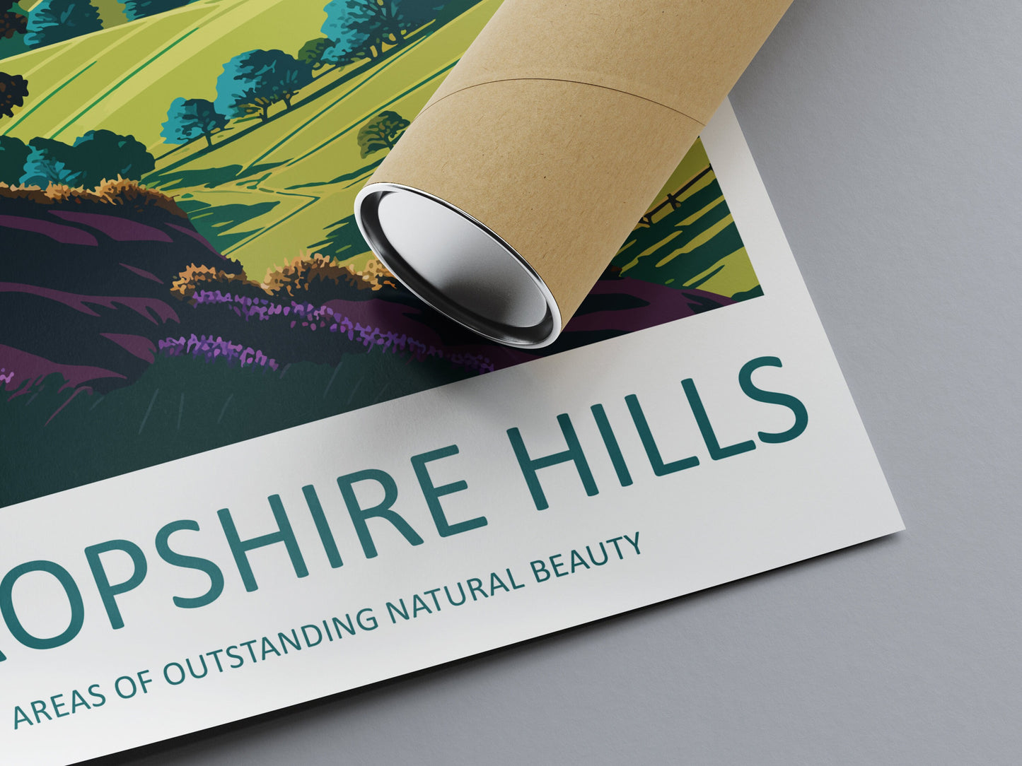Shropshire Hills Travel Print Wall Art Shropshire Hills Wall Hanging Home Decoration Shropshire Hills Gift Art Lovers Wall Art AONB Wall Art