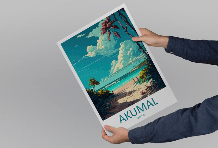 Akumal Travel Print Wall Art Akumal Wall Hanging Home Decoration Akumal Gift Art Lovers Wall Art Print Art Akumal Mexico Wall Poster