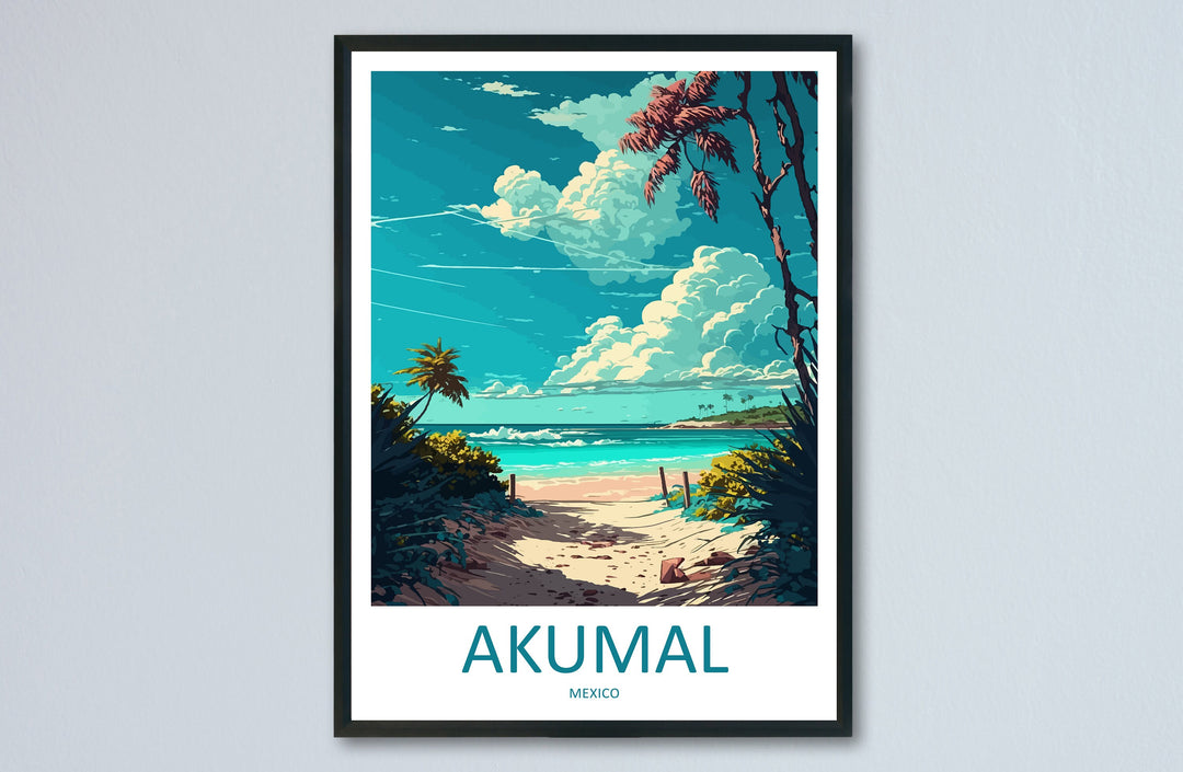 Akumal Travel Print Wall Art Akumal Wall Hanging Home Decoration Akumal Gift Art Lovers Wall Art Print Art Akumal Mexico Wall Poster