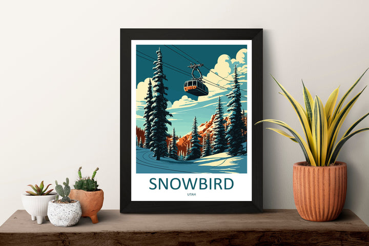 Snowbird Travel Print Wall Art Snowbird Wall Hanging Home Décor Snowbird Gift Art Lovers Ski Art Lover Gift Snowbird Print Skiing Print