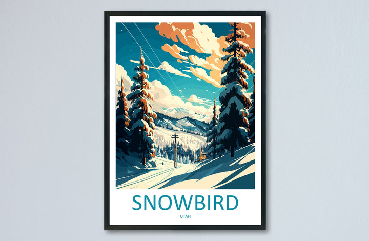 Snowbird Travel Print Wall Art Snowbird Wall Hanging Home Décor Snowbird Gift Art Lovers Ski Art Lover Gift Snowbird Print Skiing Print