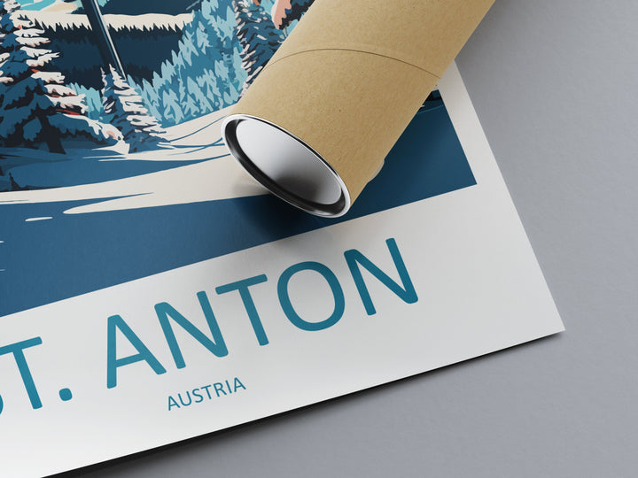 St. Anton Travel Print Wall Art St. Anton Wall Hanging Home Décor St. Anton Gift Art Lovers Ski Art Lover Gift St. Anton Print Skiing Print