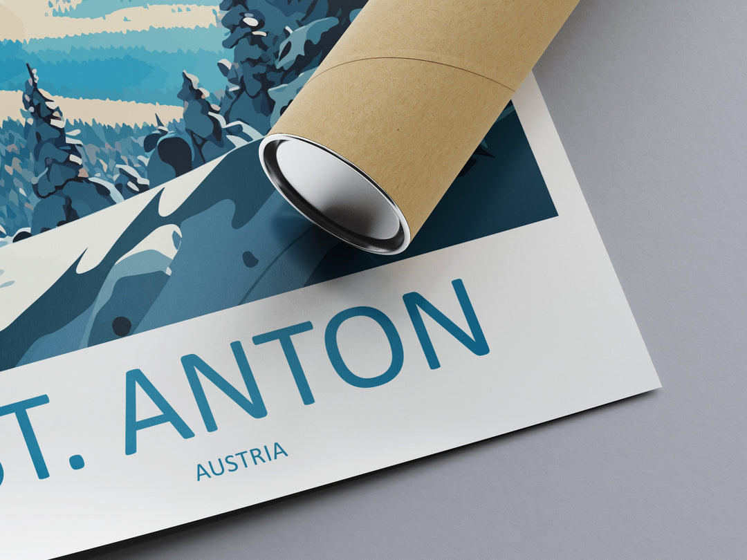 St. Anton Travel Print Wall Art St. Anton Wall Hanging Home Décor St. Anton Gift Art Lovers Ski Art Lover Gift St. Anton Print Skiing Print