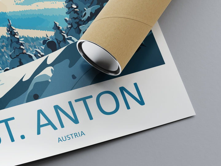 St. Anton Travel Print Wall Art St. Anton Wall Hanging Home Décor St. Anton Gift Art Lovers Ski Art Lover Gift St. Anton Print Skiing Print