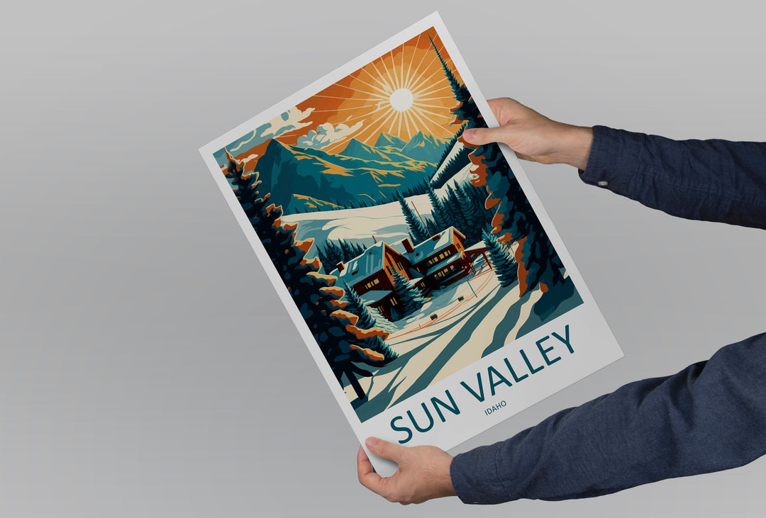 Sun Valley Travel Print Wall Art Sun Valley Wall Hanging Home Décor Sun Valley Gift Art Lovers Ski Art Lover Gift Sun Valley Print Skiing