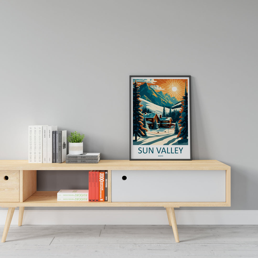 Sun Valley Travel Print Wall Art Sun Valley Wall Hanging Home Décor Sun Valley Gift Art Lovers Ski Art Lover Gift Sun Valley Print Skiing