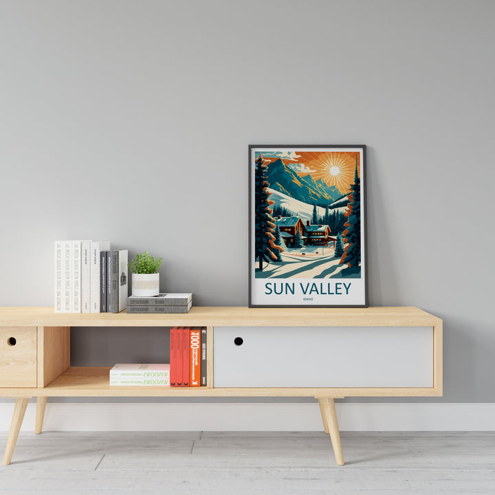 Sun Valley Travel Print Wall Art Sun Valley Wall Hanging Home Décor Sun Valley Gift Art Lovers Ski Art Lover Gift Sun Valley Print Skiing