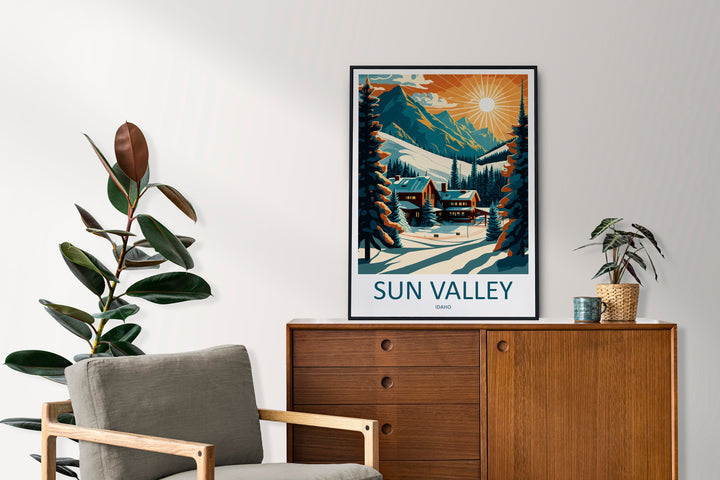 Sun Valley Travel Print Wall Art Sun Valley Wall Hanging Home Décor Sun Valley Gift Art Lovers Ski Art Lover Gift Sun Valley Print Skiing