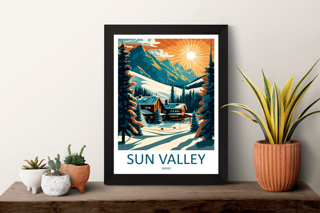 Sun Valley Travel Print Wall Art Sun Valley Wall Hanging Home Décor Sun Valley Gift Art Lovers Ski Art Lover Gift Sun Valley Print Skiing