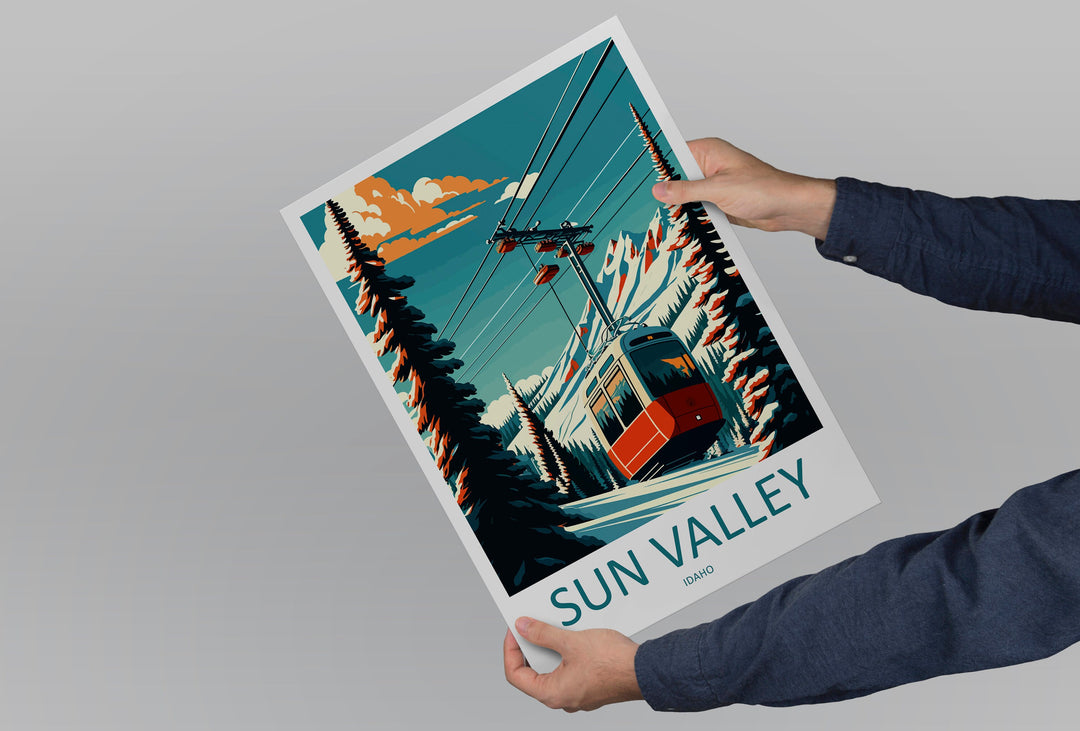 Sun Valley Travel Print Wall Art Sun Valley Wall Hanging Home Décor Sun Valley Gift Art Lovers Ski Art Lover Gift Sun Valley Print Skiing