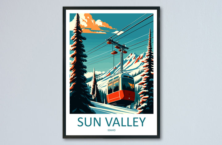 Sun Valley Travel Print Wall Art Sun Valley Wall Hanging Home Décor Sun Valley Gift Art Lovers Ski Art Lover Gift Sun Valley Print Skiing