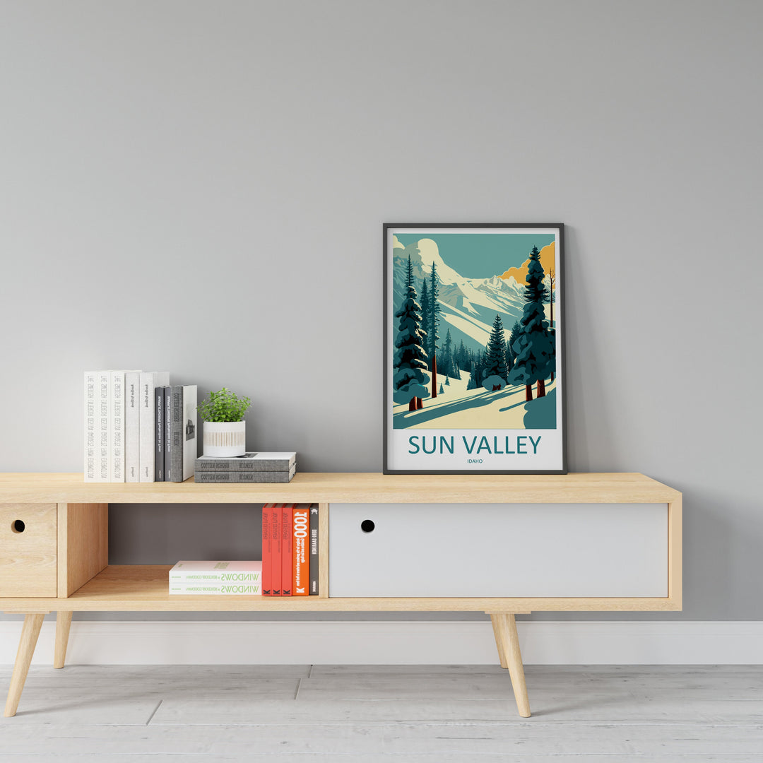 Sun Valley Travel Print Wall Art Sun Valley Wall Hanging Home Décor Sun Valley Gift Art Lovers Ski Art Lover Gift Sun Valley Print Skiing