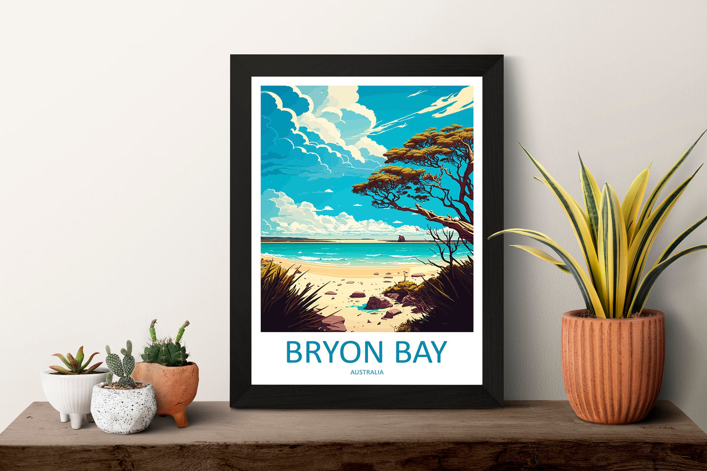 Bryon Bay Travel Print Wall Art Bryon Bay Wall Hanging Home Décor Bryon Bay Gift Art Lovers Wall Art Australia Travel Print Bryon Bay Gift