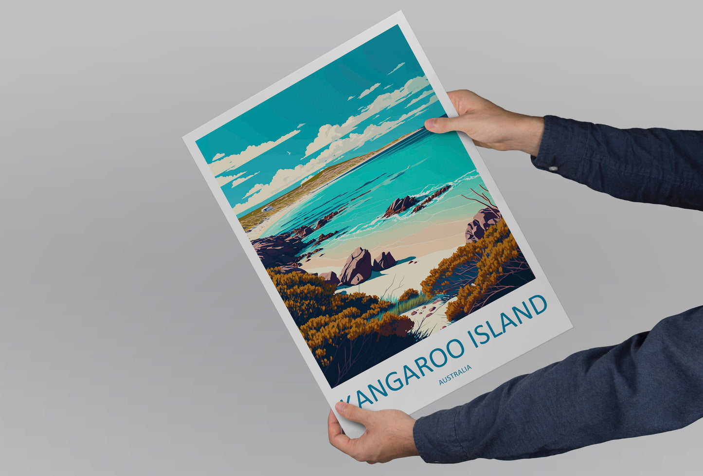 kangaroo island Travel Print Wall Art kangaroo island Wall Hanging Home Décor kangaroo island Gift Art Lovers Wall Art Australia Travel Art