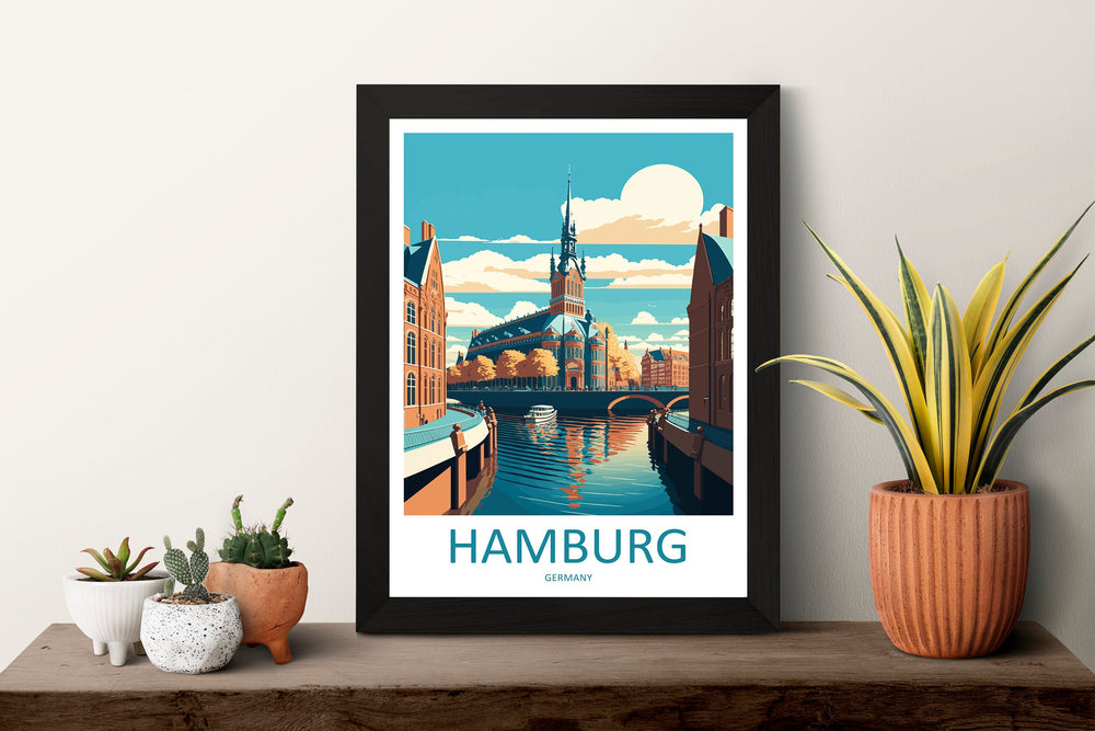 Hamburg Travel Print Wall Art Hamburg Wall Hanging Home Décor Hamburg Gift Art Lovers Germany Art Lover Gift Hamburg Wall Décor Print Gift