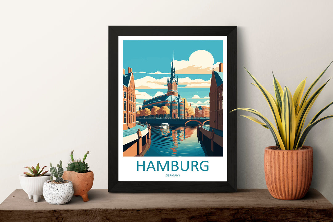 Hamburg Travel Print Wall Art Hamburg Wall Hanging Home Décor Hamburg Gift Art Lovers Germany Art Lover Gift Hamburg Wall Décor Print Gift