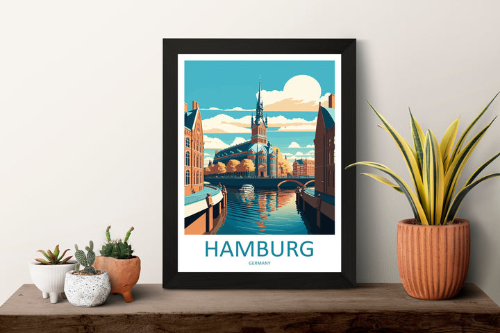 Hamburg Travel Print Wall Art Hamburg Wall Hanging Home Décor Hamburg Gift Art Lovers Germany Art Lover Gift Hamburg Wall Décor Print Gift