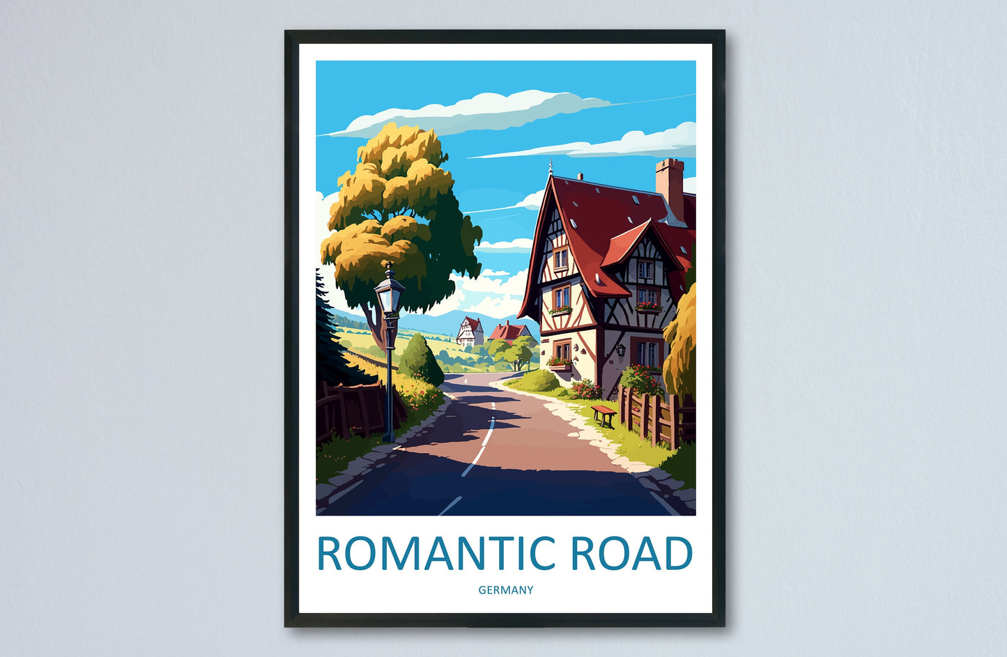 Romantic Road Travel Print Wall Art Romantic Road Wall Hanging Home Décor Romantic Road Gift Art Lovers Germany Art Lover Romantic Road Art
