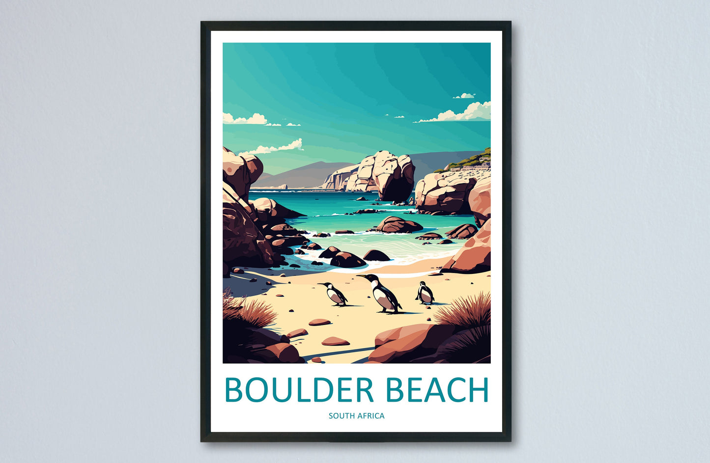 Boulder Beach Travel Print Wall Art Boulder Beach Wall Hanging Home Décor Boulder Beach Gift Art Lovers South Africa Art Print Boulder Beach
