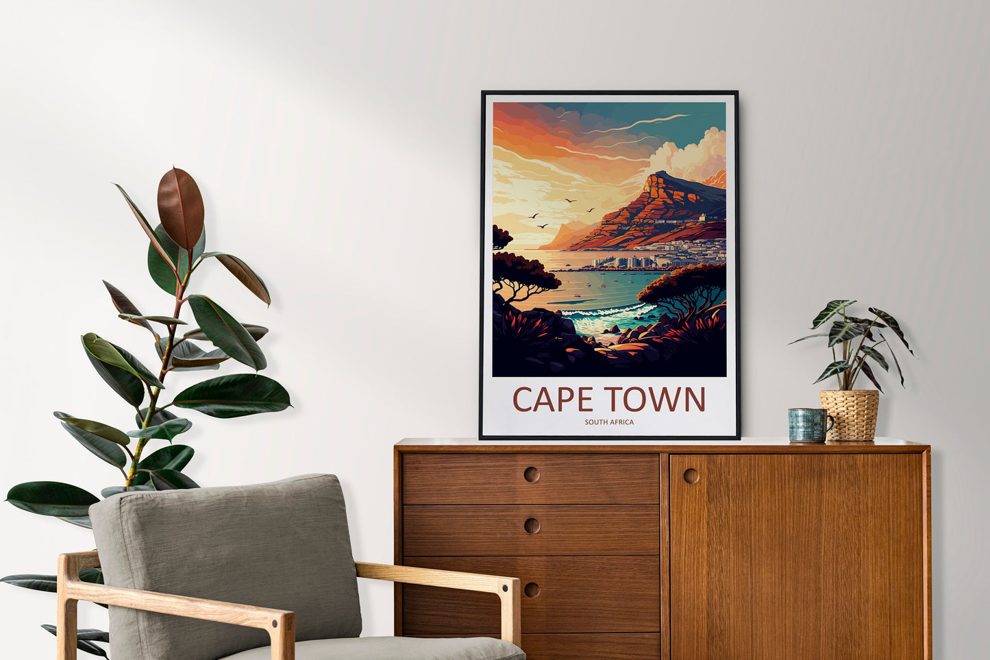 Cape Town Travel Print Wall Art Cape Town Wall Hanging Home Décor Cape Town Gift Art Lovers South Africa Art Print Cape Town Wall Décor Art