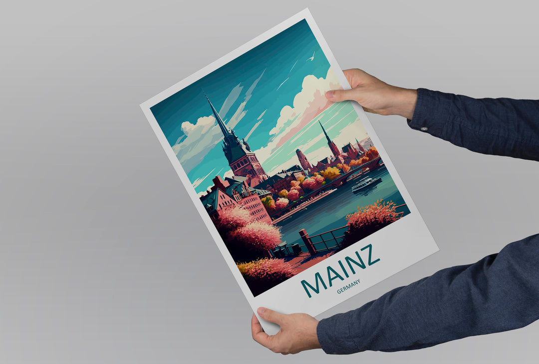Mainz Travel Print Wall Art Mainz Wall Hanging Home Décor Mainz Gift Art Lovers Germany Art Lover Gift Mainz Art Travel Gift Mainz Germany