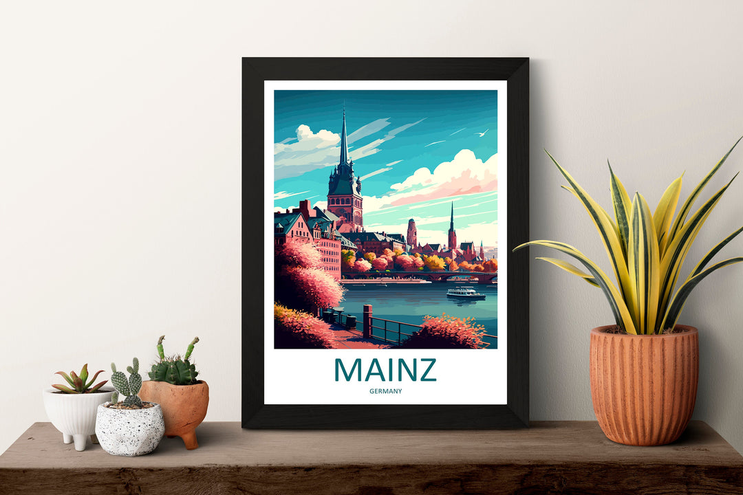 Mainz Travel Print Wall Art Mainz Wall Hanging Home Décor Mainz Gift Art Lovers Germany Art Lover Gift Mainz Art Travel Gift Mainz Germany