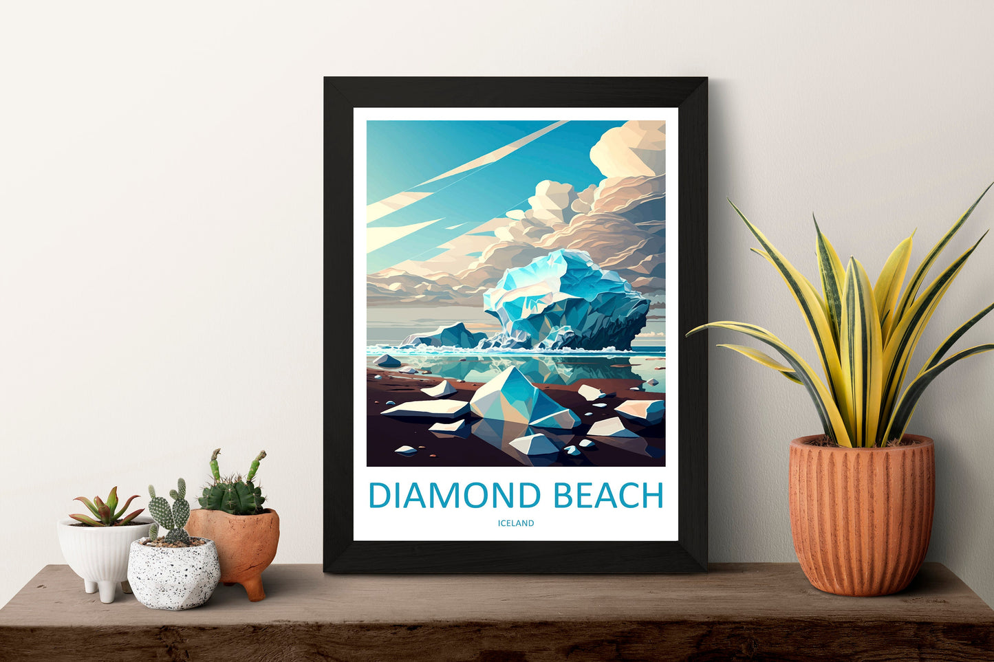 Diamond Beach Travel Print Wall Art Diamond Beach Wall Hanging Home Décor Diamond Beach Gift Art Lovers Iceland Art Lover Gift Diamond Beach