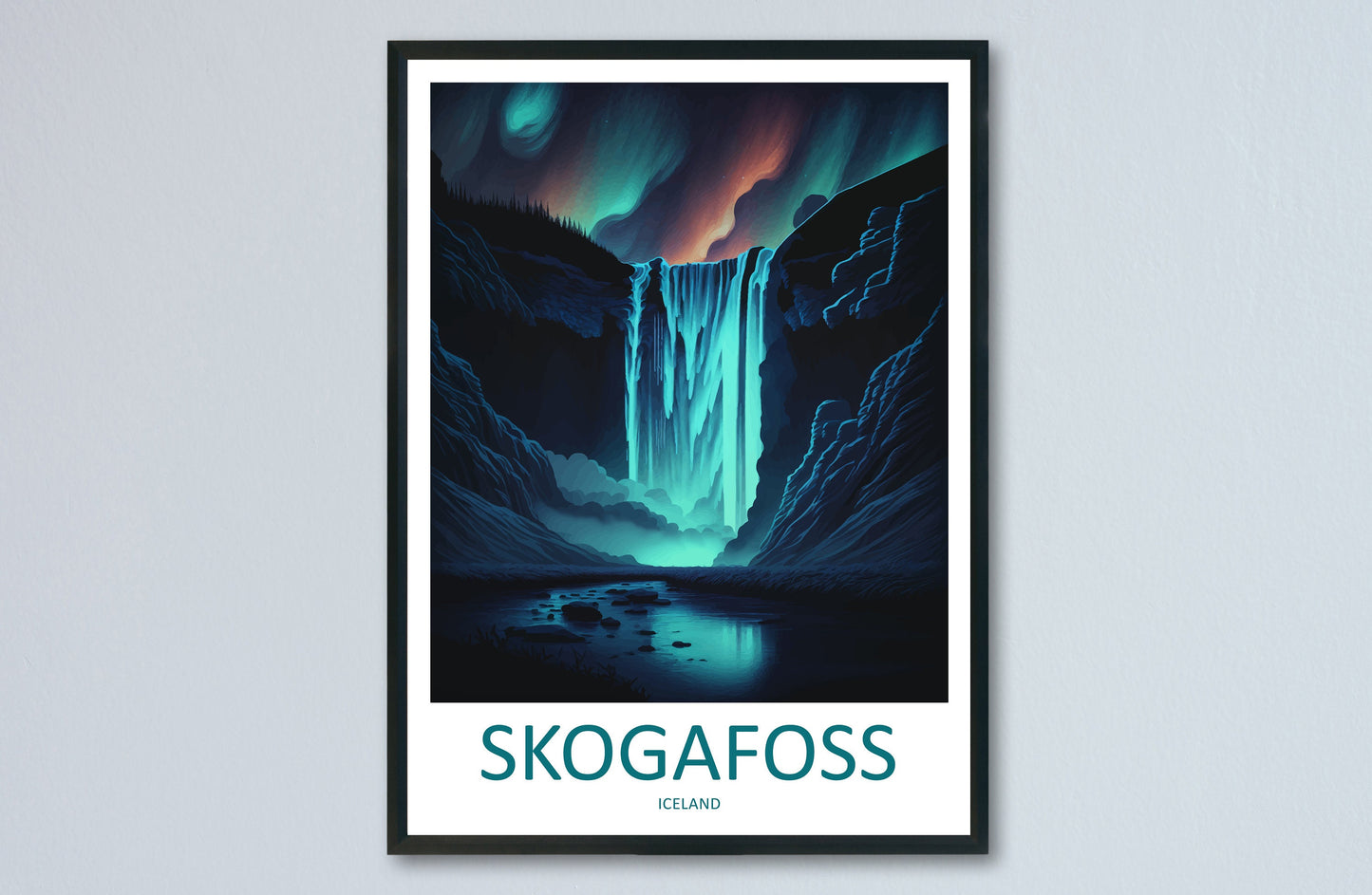 Skogafoss Travel Print Wall Art Skogafoss Wall Hanging Home Décor Skogafoss Gift Art Lovers Iceland Art Lover Gift Skogafoss Wall Décor