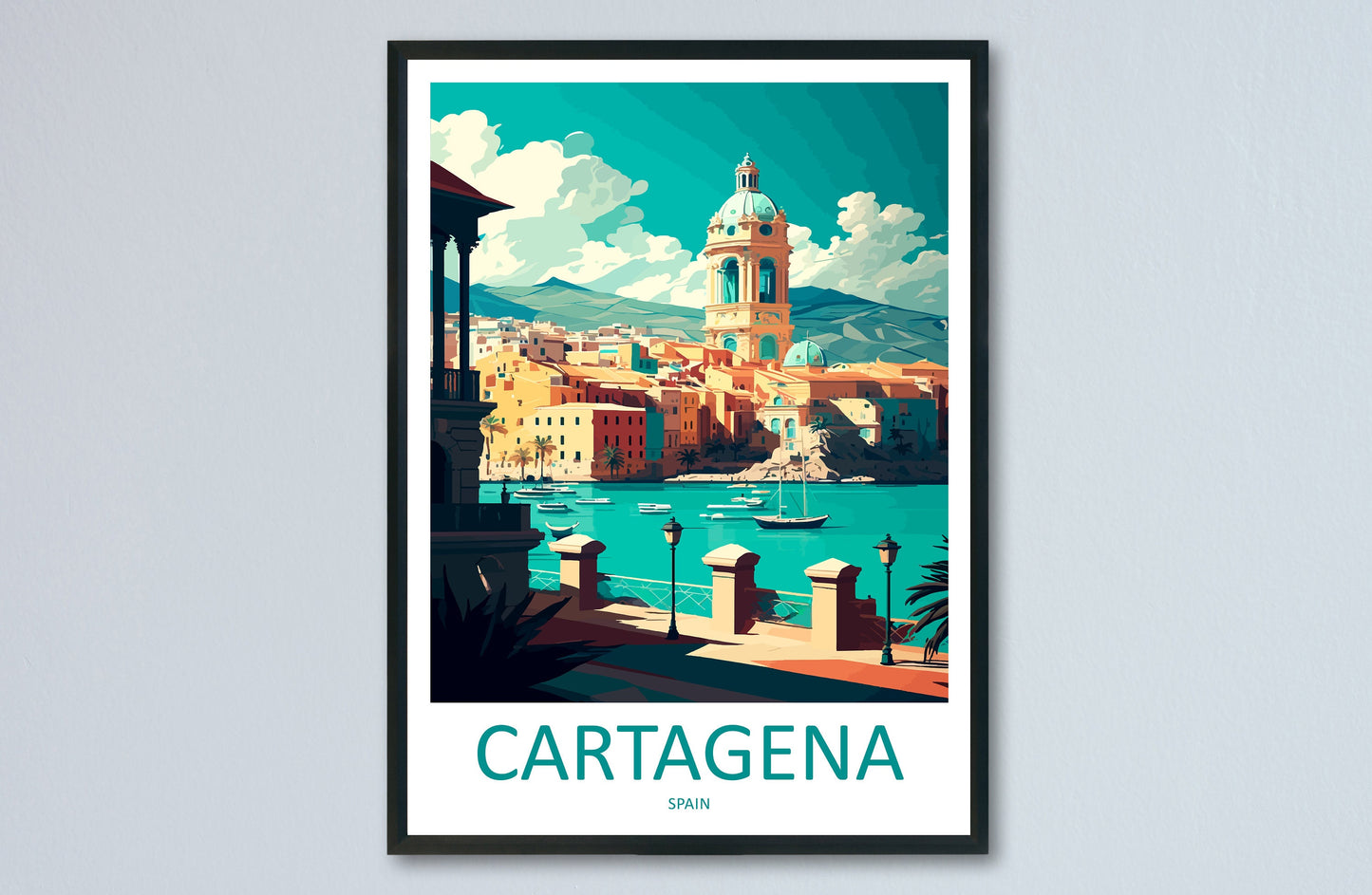Cartagena Travel Print Wall Art Cartagena Wall Hanging Home Décor Cartagena Gift Art Lovers Spain Art Lover Gift Cartagena Wall Décor