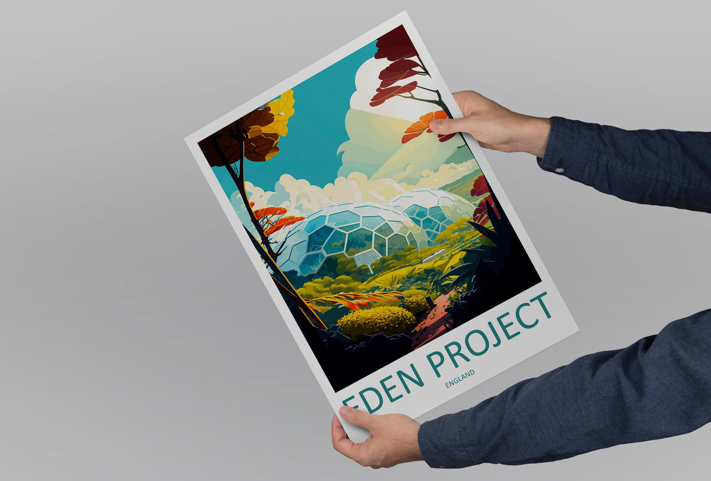Eden Project Travel Print Wall Art Eden Project Wall Hanging Home Décor Eden Project Gift Art Lovers England Art Lover Gift Eden Project Art
