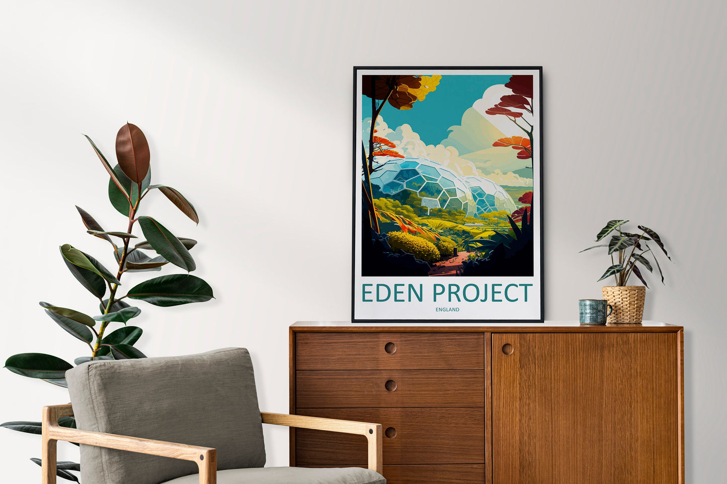 Eden Project Travel Print Wall Art Eden Project Wall Hanging Home Décor Eden Project Gift Art Lovers England Art Lover Gift Eden Project Art