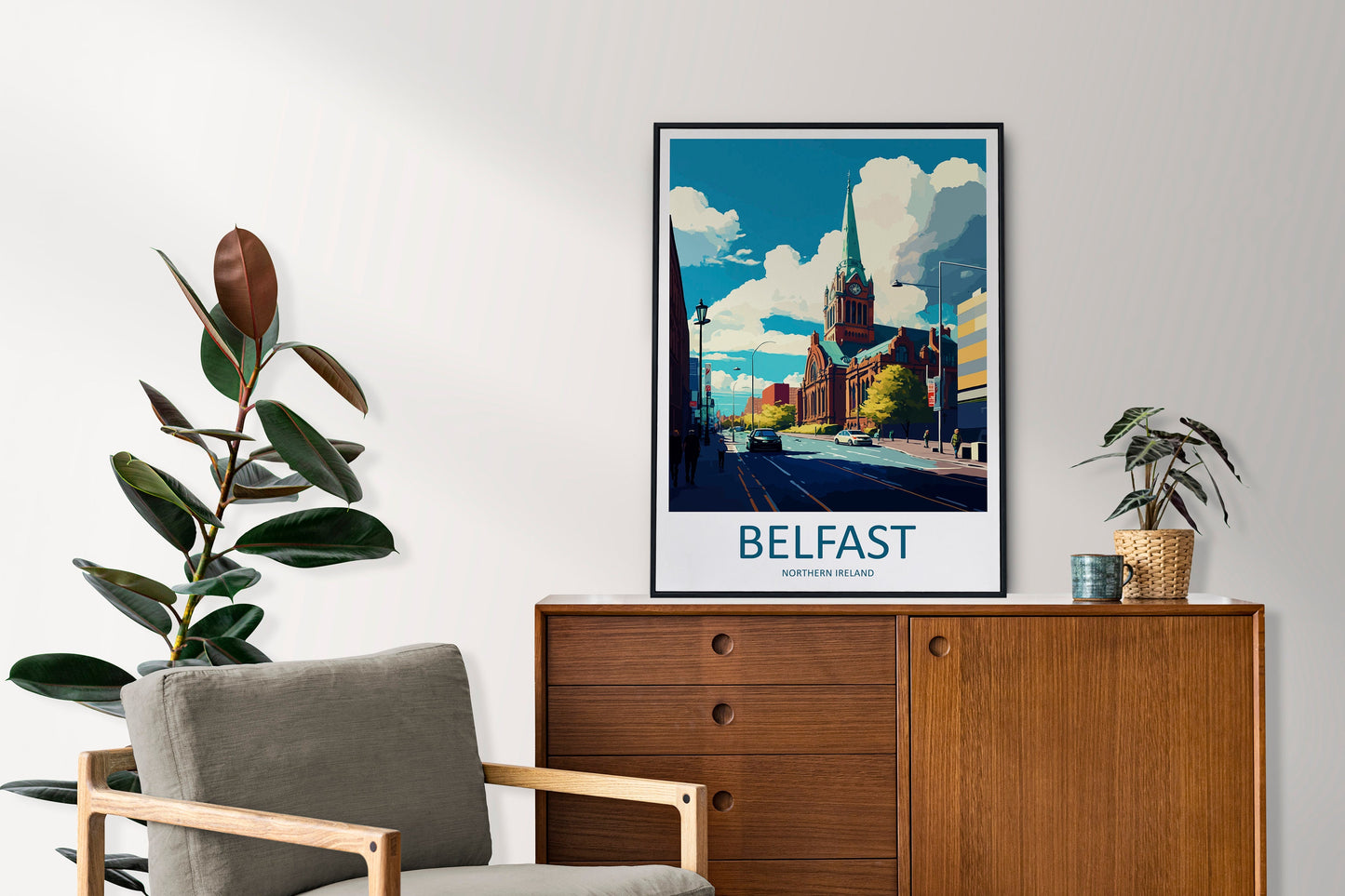Belfast Travel Print Wall Art Belfast Wall Hanging Home Décor Belfast Gift Art Lovers Ireland Art Lover Gift Belfast Travel Art Gift