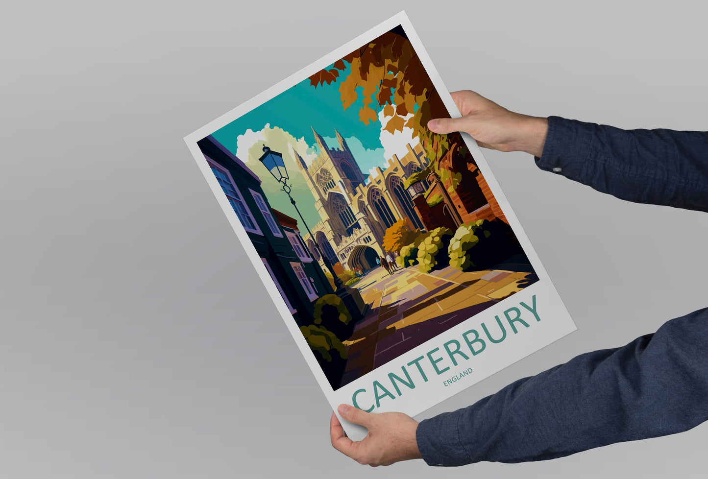 Canterbury Travel Print Wall Art Canterbury Wall Hanging Home Décor Canterbury Gift Art Lovers Art Lover Gift Canterbury Travel Art Gift