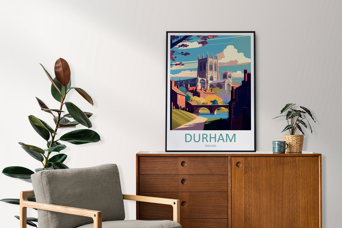 Durham Travel Print Wall Art Durham Wall Hanging Home Décor Durham Gift Art Lovers England Art Lover Gift Durham Travel Art Gift