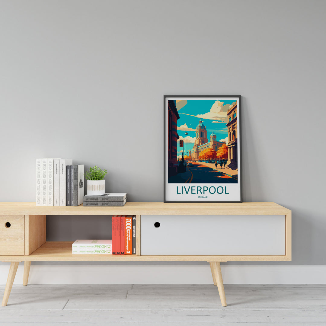 Liverpool Travel Print Wall Art Liverpool Wall Hanging Home Décor Liverpool Gift Art Lovers England Art Lover Gift Liverpool Travel Art Gift