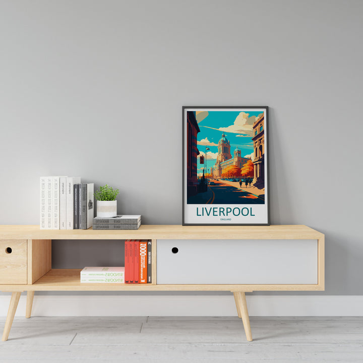 Liverpool Travel Print Wall Art Liverpool Wall Hanging Home Décor Liverpool Gift Art Lovers England Art Lover Gift Liverpool Travel Art Gift