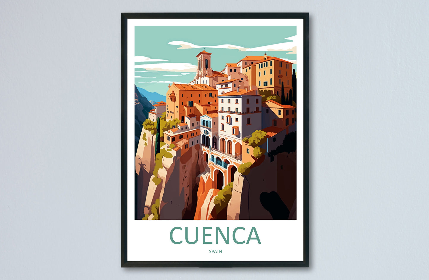 Cuenca Travel Print Wall Art Cuenca Wall Hanging Home Décor Cuenca Gift Art Lovers Spain Art Lover Gift Cuenca Wall Décor Cuenca Spain Print